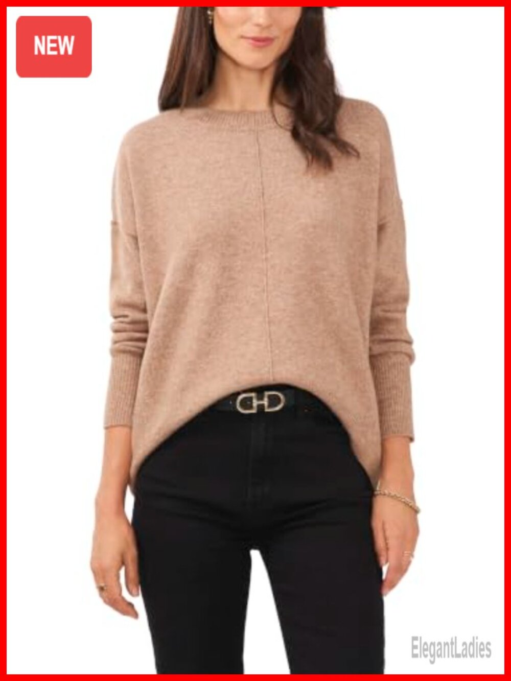 Vince Camuto Long Sleeve Extend Shoulder Seam Cozy Sweater Pullover